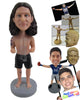 Custom Bobblehead Fit Boy Showing His Body Wearing Only Shorts - Sexy & Funny Sexy & Naughty Personalized Bobblehead & Cake Topper