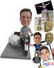 Custom Bobblehead Dude In T-Shirt Driving A Sidecar Motorcycle - Motor Vehicles Cars, Trucks & Vans Personalized Bobblehead & Cake Topper