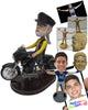 Custom Bobblehead Hardcore Biker Dude On A Powerful Motorcycle - Motor Vehicles Motorcycles Personalized Bobblehead & Cake Topper