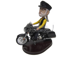 Custom Bobblehead Hardcore Biker Dude On A Powerful Motorcycle - Motor Vehicles Motorcycles Personalized Bobblehead & Cake Topper