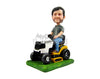 Custom Bobblehead Cool Fella Sitting On Lawn Mower - Motor Vehicles Lawn Mowers Personalized Bobblehead & Cake Topper