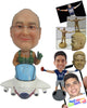 Custom Bobblehead Dude Wearing Suspenders Flying A Airplane - Motor Vehicles Planes Personalized Bobblehead & Cake Topper