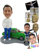 Custom Bobblehead Cool Dude In Casual Attire With A Car - Motor Vehicles Cars, Trucks & Vans Personalized Bobblehead & Cake Topper