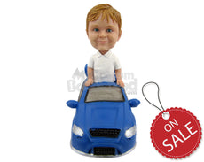 Custom Bobblehead Small Kid In Fancy Car - Motor Vehicles Cars, Trucks & Vans Personalized Bobblehead & Cake Topper