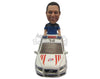 Custom Bobblehead Cool Pal In A Police Car - Motor Vehicles Cars, Trucks & Vans Personalized Bobblehead & Cake Topper