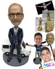 Custom Bobblehead Businessman Dude In Formal Outfit Standing Next To A Delivery Van - Motor Vehicles Cars, Trucks & Vans Personalized Bobblehead & Cake Topper