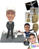 Custom Bobblehead Man Standing Next To Airplane - Motor Vehicles Planes Personalized Bobblehead & Cake Topper