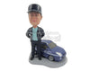 Custom Bobblehead Handsome Fella Wearing Jacket Standing With His Car - Motor Vehicles Cars, Trucks & Vans Personalized Bobblehead & Cake Topper