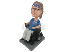 Custom Bobblehead Woman On Mall Scooter - Motor Vehicles Motorcycles Personalized Bobblehead & Cake Topper