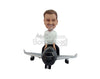 Custom Bobblehead Guy On An Airplane - Motor Vehicles Planes Personalized Bobblehead & Cake Topper