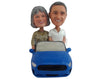 Custom Bobblehead Happy couple driving a beautiful carwearing nice clothes - Motor Vehicles Cars, Trucks & Vans Personalized Bobblehead & Action Figure