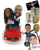 Custom Bobblehead Wedding couple wearing a beautifull dress driving off on a classic car  - Motor Vehicles Cars, Trucks & Vans Personalized Bobblehead & Action Figure