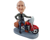 Custom Bobblehead Cool guy wearng cool jacket sitting on his motorcycle ready to hit the road - Motor Vehicles Motorcycles Personalized Bobblehead & Action Figure
