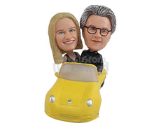 Custom Bobblehead Dazzling couple driving a car  - Motor Vehicles Cars, Trucks & Vans Personalized Bobblehead & Action Figure