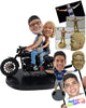 Custom Bobblehead Crazy couple riding their cool bike - Motor Vehicles Motorcycles Personalized Bobblehead & Action Figure