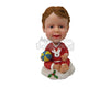 Custom Bobblehead Baby Boy In Christmas Outfit Playing With A Ball - Holidays & Festivities Christmas Personalized Bobblehead & Cake Topper