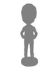 Custom Bobblehead Man Holding Peach In His Hand - Leisure & Casual Casual Males Personalized Bobblehead & Cake Topper